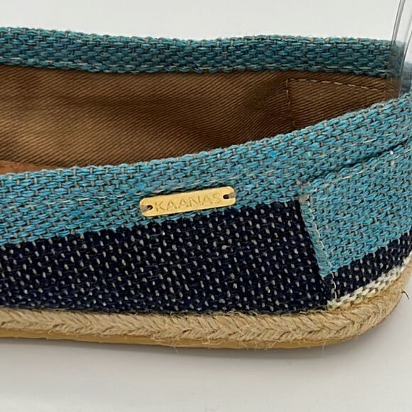 Kaanas Striped Blue/White Espadrilles With Blue Trim Size 7 / EU 37 - Picture 7 of 13